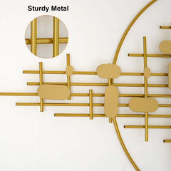 Modern Metal Wall Art with Geometric Pattern in Gold Finish