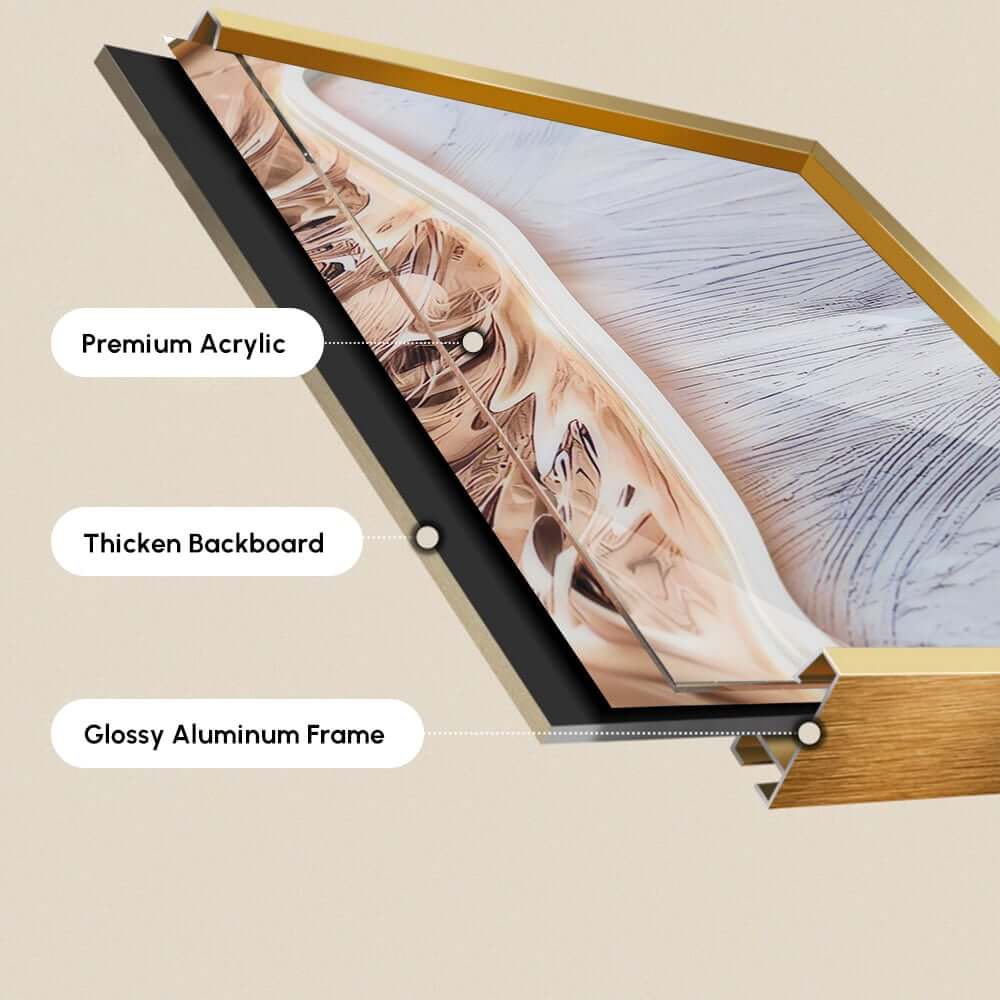 Modern Metal Wall Art with LED Lighting and Abstract Nature Design