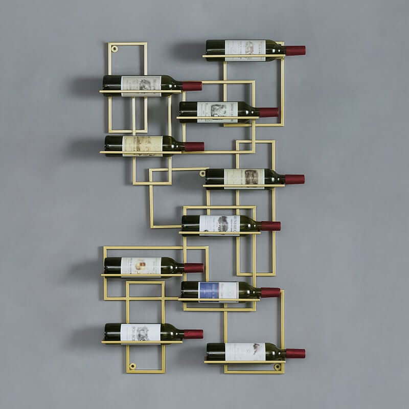 Modern Metal Wine Rack With 10 Shelves