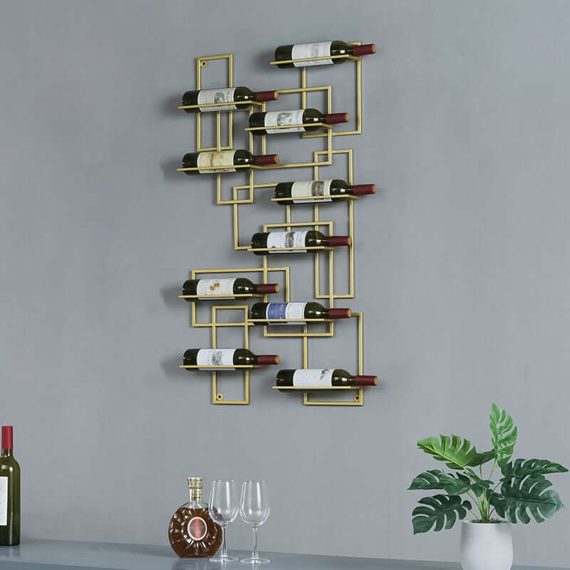 Modern Metal Wine Rack With 10 Shelves