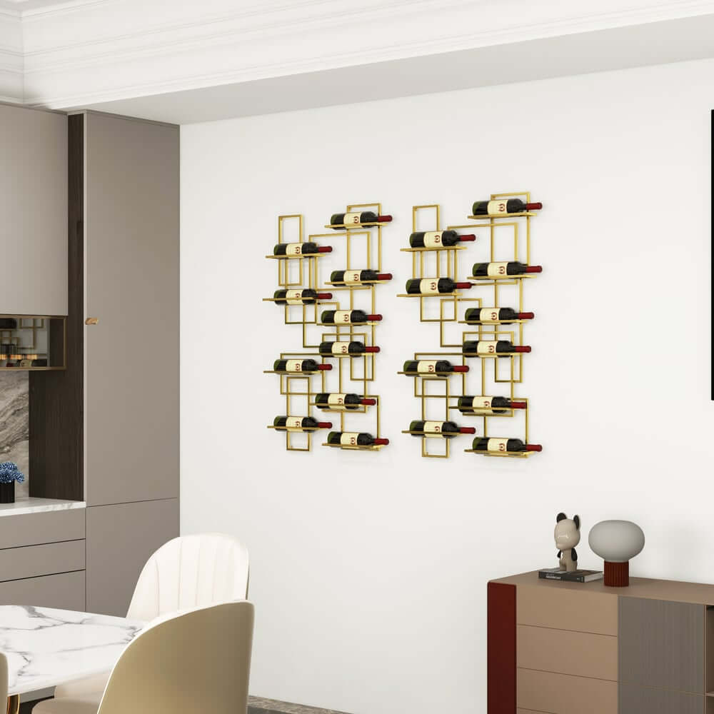 Modern Metal Wine Rack With 10 Shelves