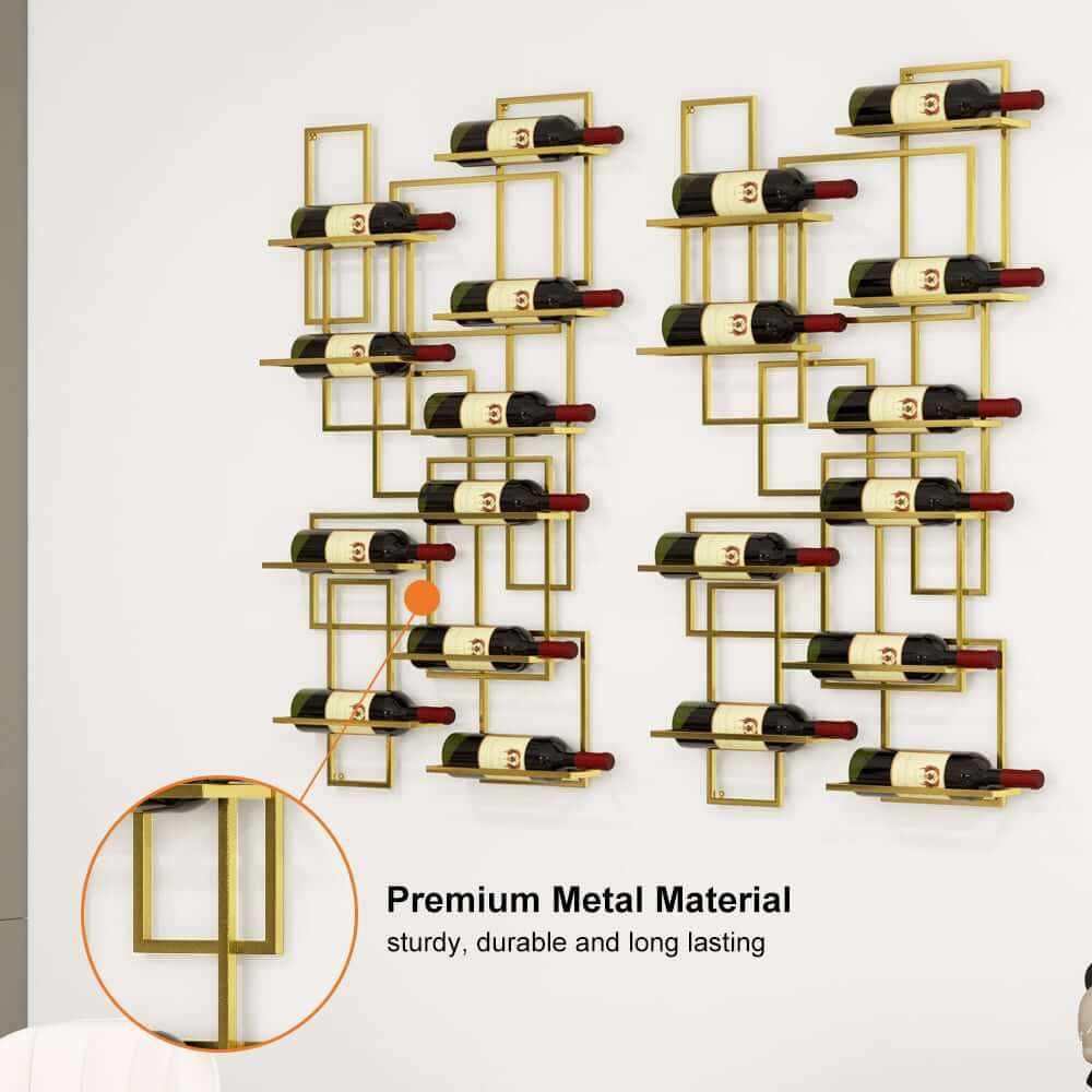 Modern Metal Wine Rack With 10 Shelves