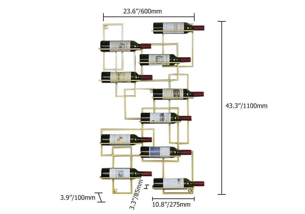 Modern Metal Wine Rack With 10 Shelves Dimensions