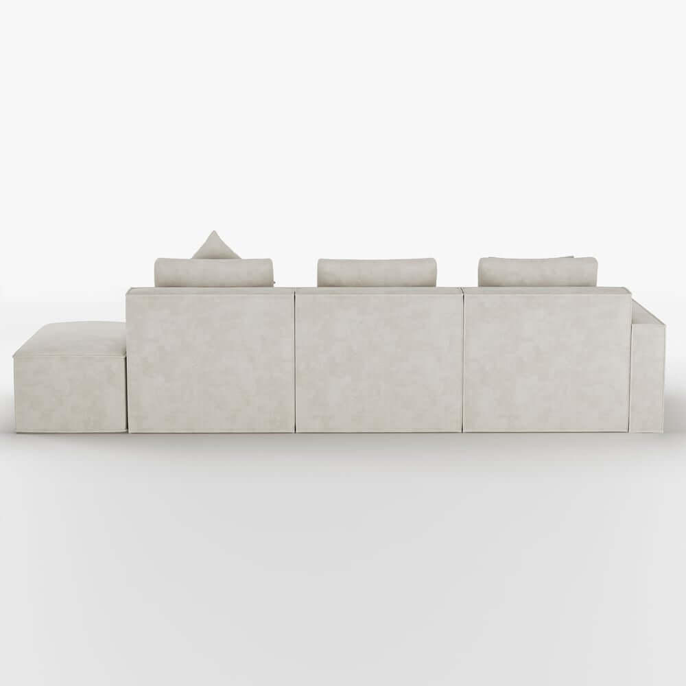 Modern Modular Sectional Sofa With Cotton-Linen Upholstery