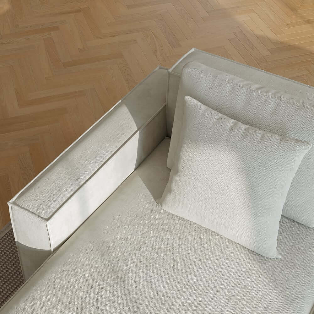 Modern Modular Sectional Sofa With Cotton-Linen Upholstery