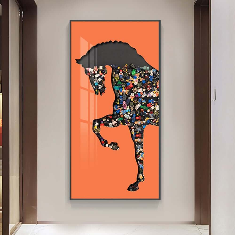 Modern Multi-Color Animal Wall Art in Aluminium Alloy Frame