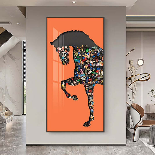 Modern Multi-Color Animal Wall Art in Aluminium Alloy Frame