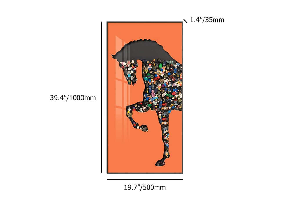 Modern Multi-Color Animal Wall Art in Aluminium Alloy Frame Dimensions