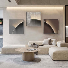 Modern Multi-Color Geometric Wall Art Set in Aluminium Frame