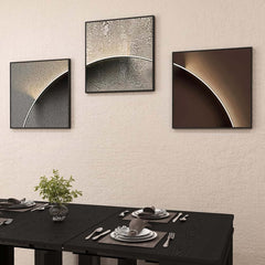 Modern Multi-Color Geometric Wall Art Set in Aluminium Frame