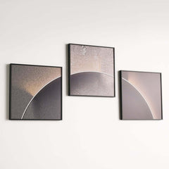 Modern Multi-Color Geometric Wall Art Set in Aluminium Frame