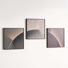 Modern Multi-Color Geometric Wall Art Set in Aluminium Frame