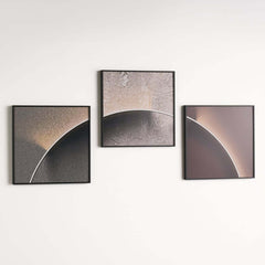 Modern Multi-Color Geometric Wall Art Set in Aluminium Frame