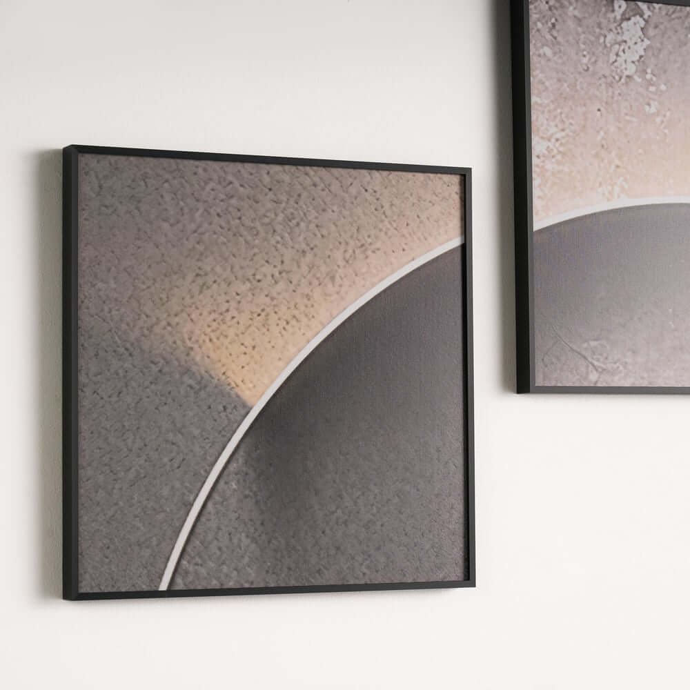 Modern Multi-Color Geometric Wall Art Set in Aluminium Frame
