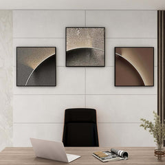 Modern Multi-Color Geometric Wall Art Set in Aluminium Frame