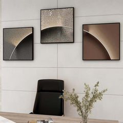 Modern Multi-Color Geometric Wall Art Set in Aluminium Frame