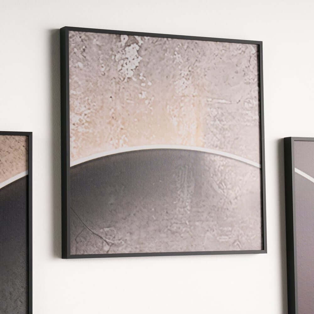 Modern Multi-Color Geometric Wall Art Set in Aluminium Frame