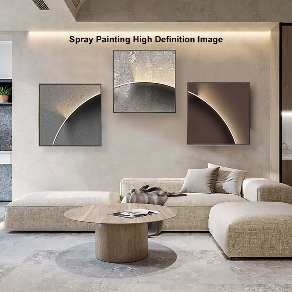 Modern Multi-Color Geometric Wall Art Set in Aluminium Frame