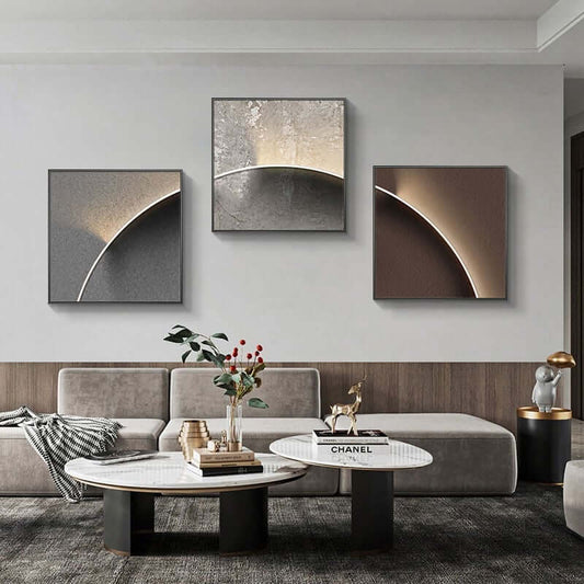 Modern Multi-Color Geometric Wall Art Set in Aluminium Frame Main Product Image