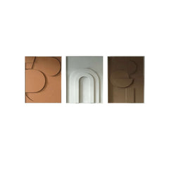 Modern Multi-Color Geometric Wall Art Set with Aluminum Frame