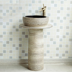 Modern Multi-Color Kaolin Clay Freestanding Pedestal Sink