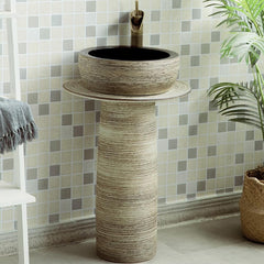 Modern Multi-Color Kaolin Clay Freestanding Pedestal Sink