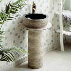 Modern Multi-Color Kaolin Clay Freestanding Pedestal Sink