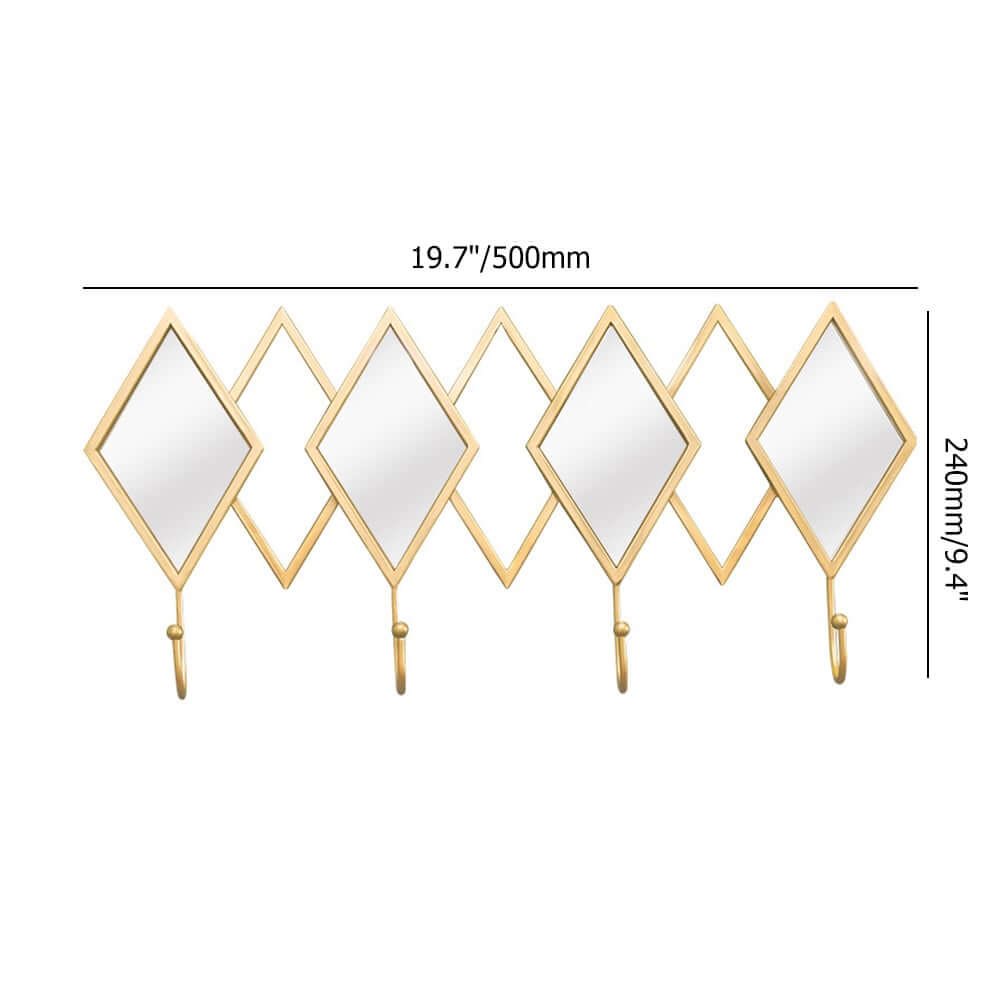 Modern Multi-Color Metal Wall Hooks - 8 Decorative Coat Hooks Dimensions