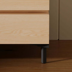 Modern Natural Wood Nightstand With Soft-Close Drawers