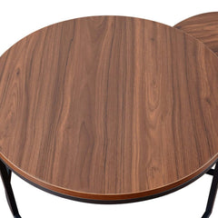 Modern Nesting Coffee Table Set With Water-Ripple Glass