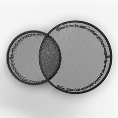 Modern Nesting Coffee Table Set With Water-Ripple Glass