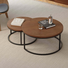 Modern Nesting Coffee Table Set With Water-Ripple Glass
