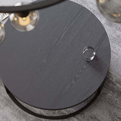 Modern Nesting Coffee Table Set With Water-Ripple Glass