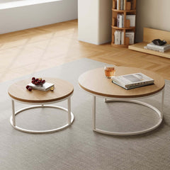 Modern Nesting Coffee Table Set With Water-Ripple Glass