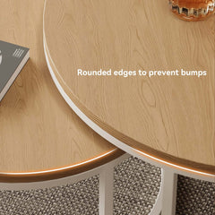 Modern Nesting Coffee Table Set With Water-Ripple Glass