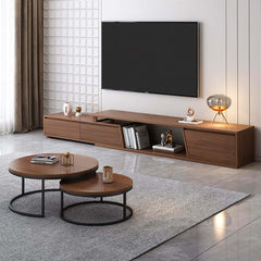Modern Nesting Coffee Table Set With Water-Ripple Glass