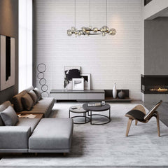 Modern Nesting Coffee Table Set With Water-Ripple Glass