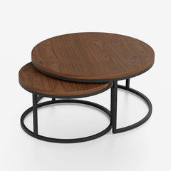Modern Nesting Coffee Table Set With Water-Ripple Glass