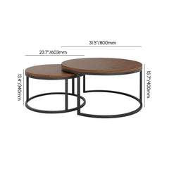 Modern Nesting Coffee Table Set With Water-Ripple Glass Dimensions