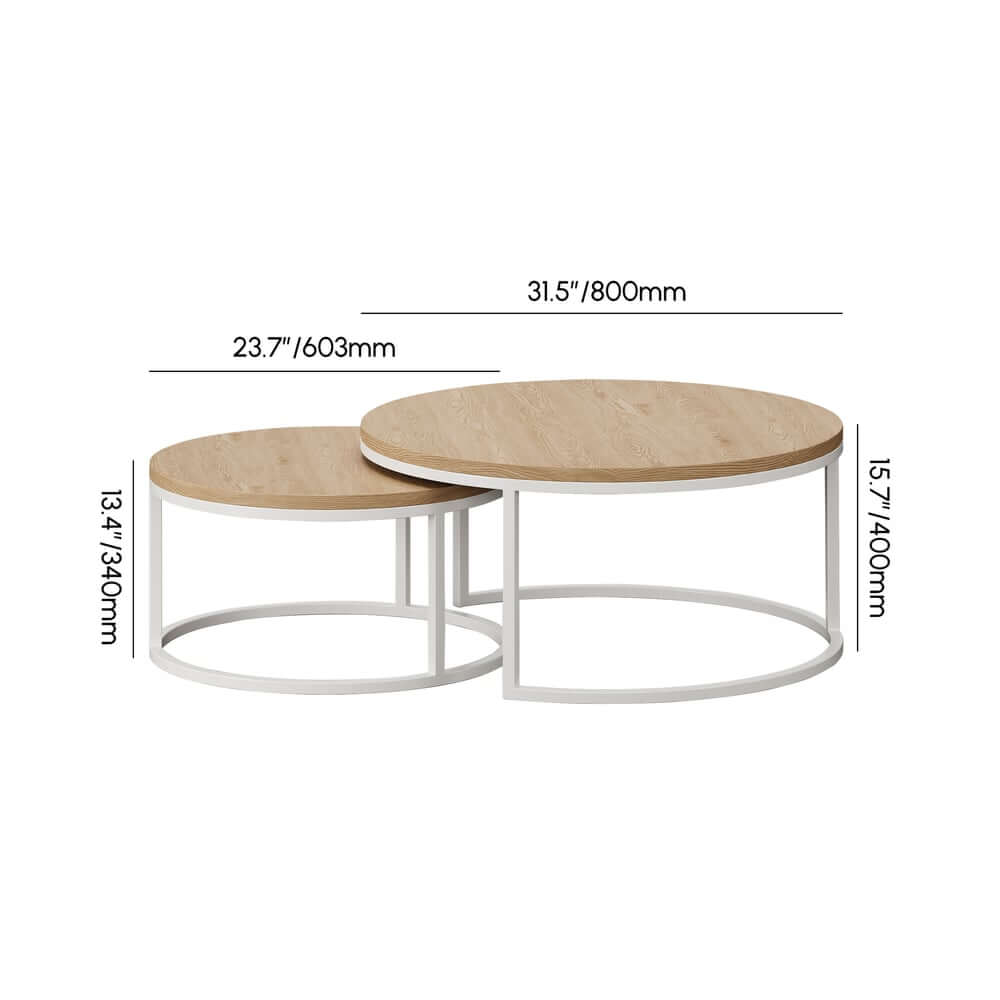 Modern Nesting Coffee Table Set With Water-Ripple Glass Dimensions