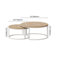 Modern Nesting Coffee Table Set With Water-Ripple Glass Dimensions