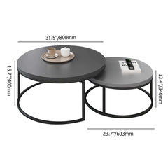 Modern Nesting Coffee Table Set With Water-Ripple Glass Dimensions