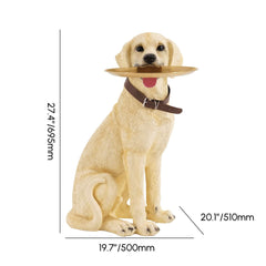 Modern Novelty Beige Resin End Table With Detachable Tray Dimensions