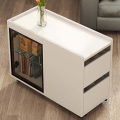 Modern Off White Coffee Table With Wheels
