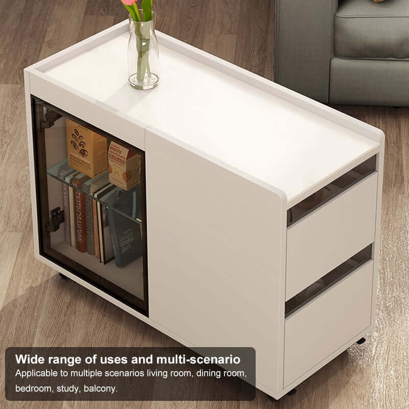 Modern Off White Coffee Table With Wheels