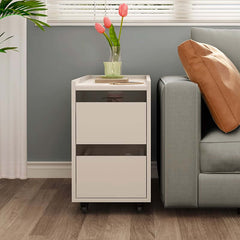 Modern Off White Coffee Table With Wheels