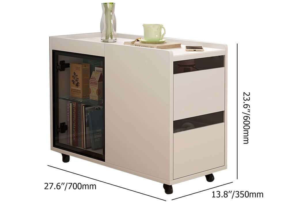 Modern Off White Coffee Table With Wheels Dimensions