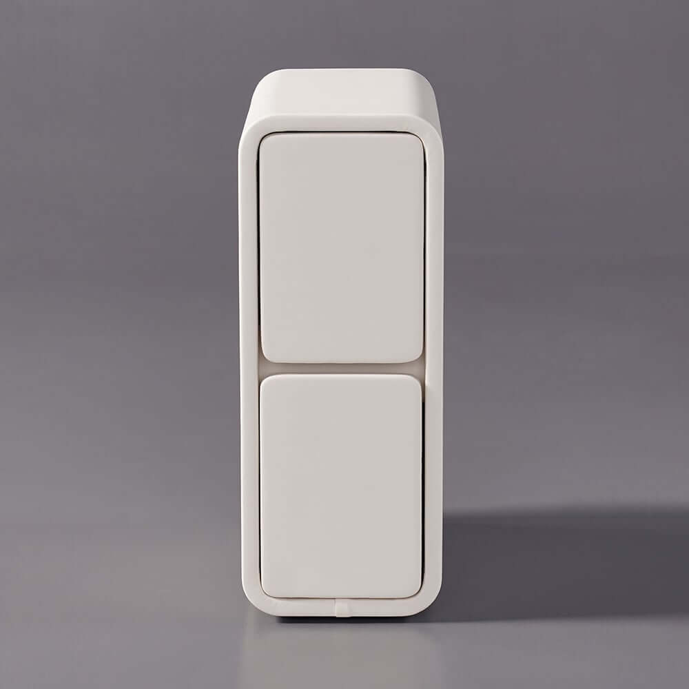 Modern Off-White Faux Leather Nightstand With Drawers