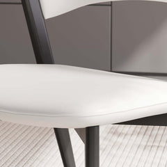 Modern Off-White Metal Frame Dining Chairs Set of 2