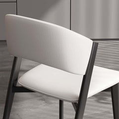 Modern Off-White Metal Frame Dining Chairs Set of 2